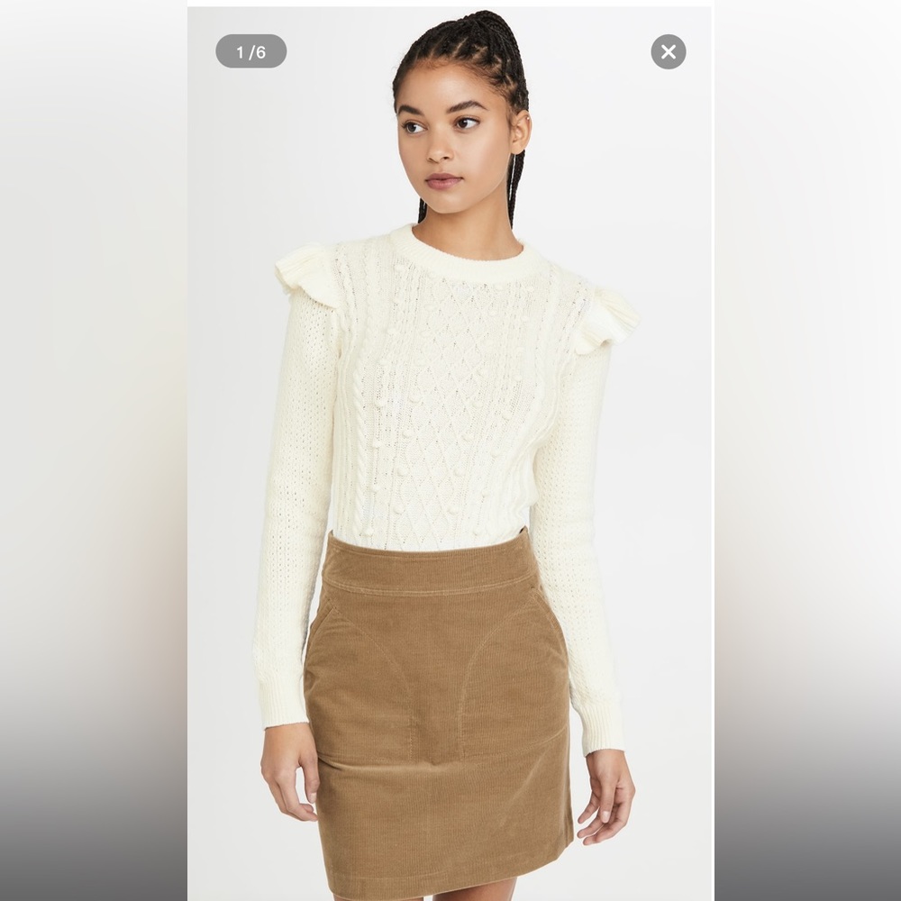 New with Tags | Veronica Beard | Earl Crew Neck Cable Sweater | Size XS